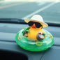 Purilite Select Tropical Rubber Duck Car Dashboard Ornament Set of 3 with Sunglasses and Coconut Float Decorative Interior Accessories