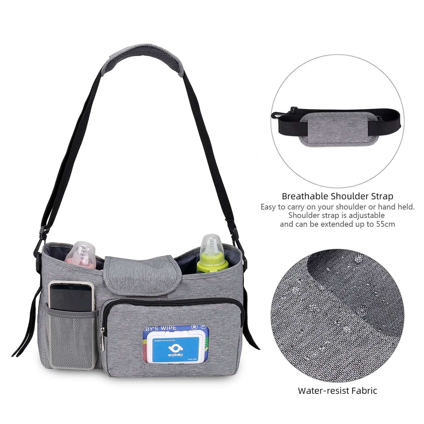 Purilite Select Small Diaper Bag Stroller Organizer