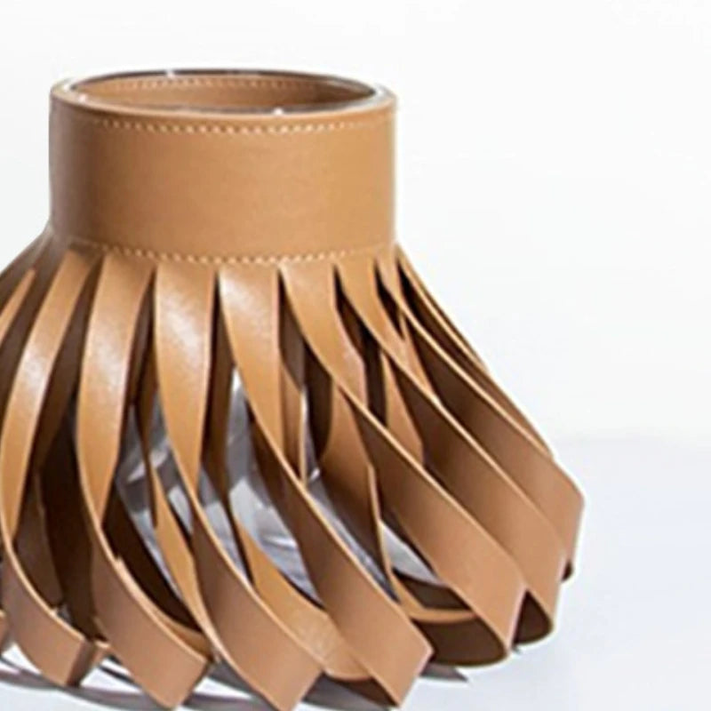 Purilite Select Luxury Aesthetic Glass & Leather Vase