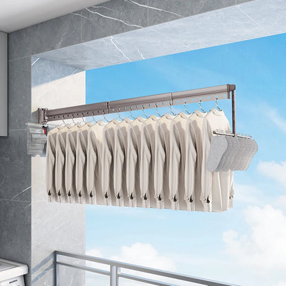 Purilite Select Foldable Wall Mounted Clothes Drying Rack | Aluminum Alloy Windproof Multi-Function Sweater & Clothing Organizer
