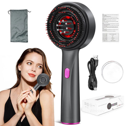 Purilite Select 3 in 1 Red Light Therapy Scalp Massager Comb with Hair Oil Applicator and Vibration Hair Care Brush