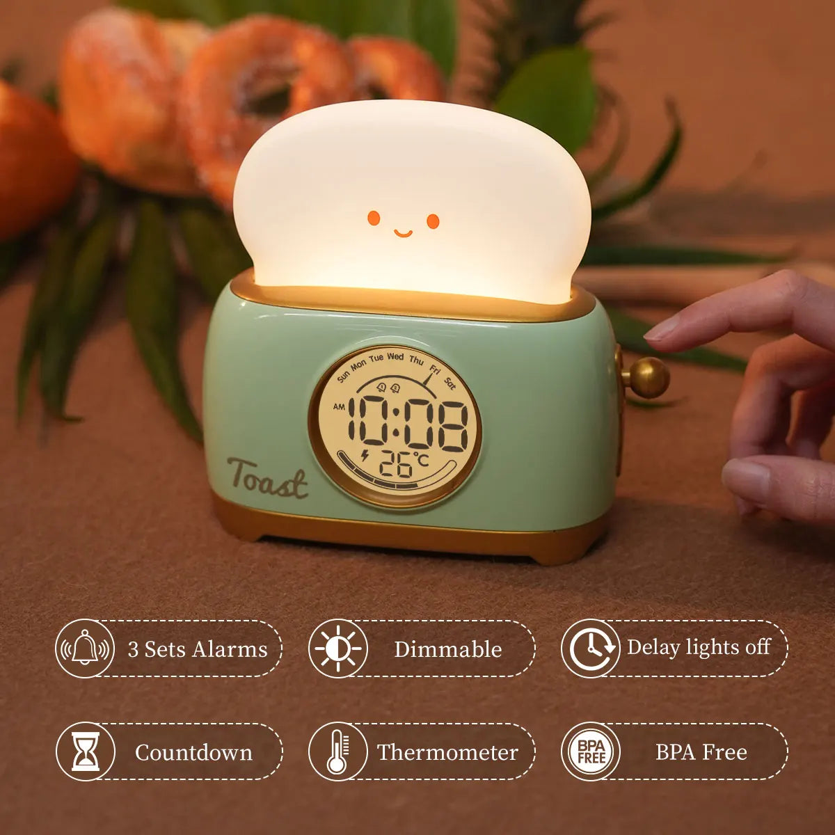 Purilite Select Toaster Night Light Alarm Clock