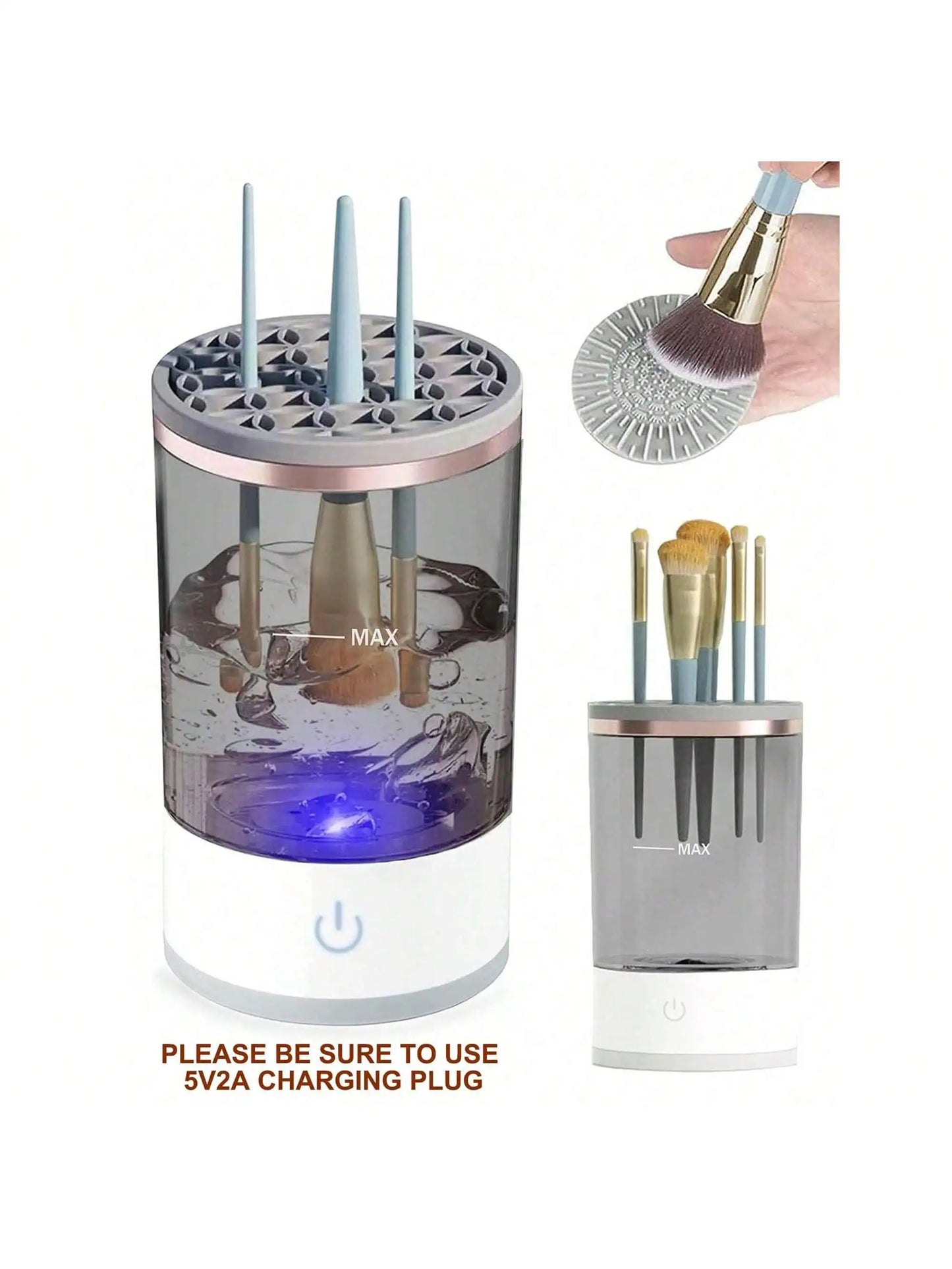 Purilite Select USB Electric Makeup Brush Cleaner | Portable Quick Cleaning Machine | Rubber Brush Washing Device