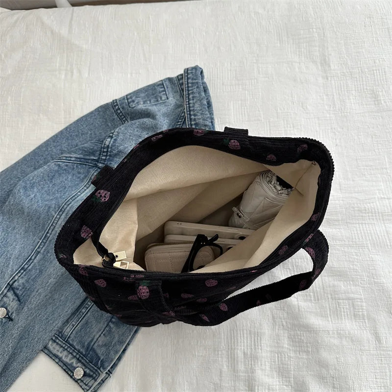 Purilite Select Corduroy Strawberry Tote Bag