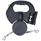 Purilite Select Retractable Double Dog Leash with Flashlight & Bag Dispenser