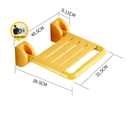 Purilite Select Bathroom Shower Wall Mounted Folding Seat | Stainless Steel Heavy Duty Shower Stool | Space Saving Foldable Chair 200KG Load