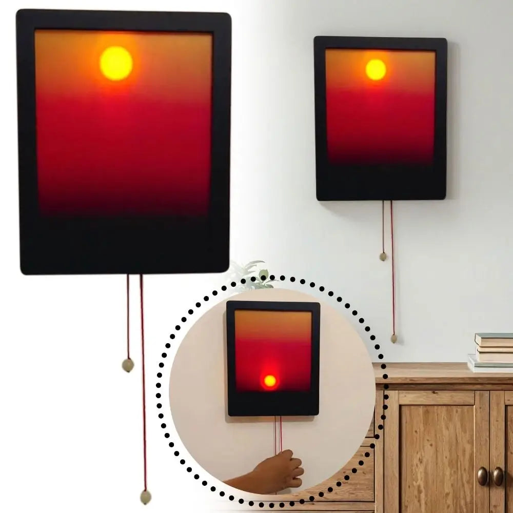 Purilite Select Dual Pull Rope Sunset Night Light | Rechargeable LED Wall Lamp with 3 Level Brightness | Adjustable Ambient Sunset Lamp  | Set of 2