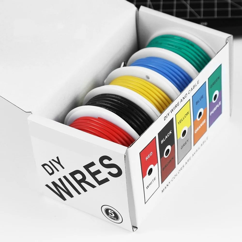 Purilite Select Silicone Tinned Copper Wire Kit 16AWG 17AWG 18AWG 20AWG 22AWG 24AWG 26AWG 28AWG 30AWG Flexible Electrical Hook-Up Wire