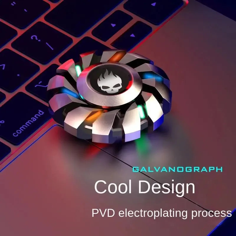 Purilite Select Luminous Fidget Spinner | EDC Metal Stress Relief Toy | Rainbow LED Light Finger Spinner for Adults & Kids