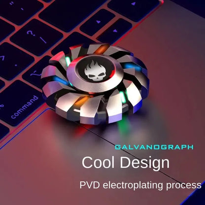 Purilite Select Luminous Fidget Spinner | EDC Metal Stress Relief Toy | Rainbow LED Light Finger Spinner for Adults & Kids