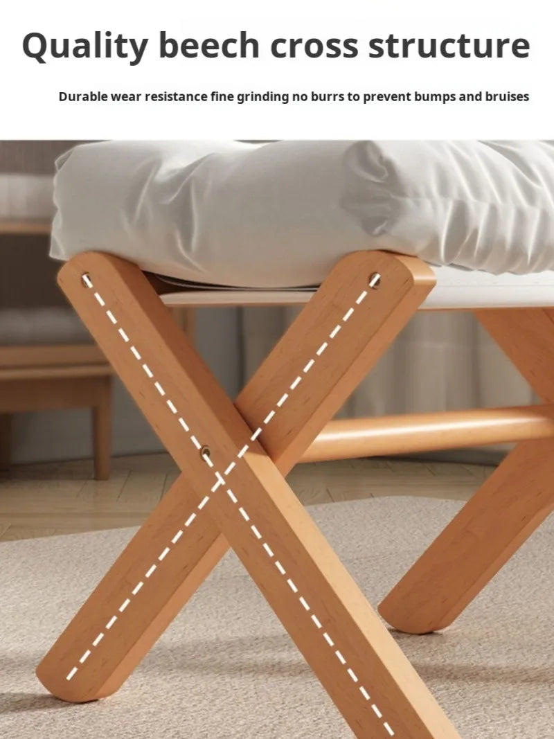 Purilite Select Wooden Footstool for Living Room