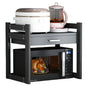 Purilite Select 2-Tier Microwave Shelf | Aluminum Kitchen Storage Rack with Drawer | Space Saving Organizer Stand