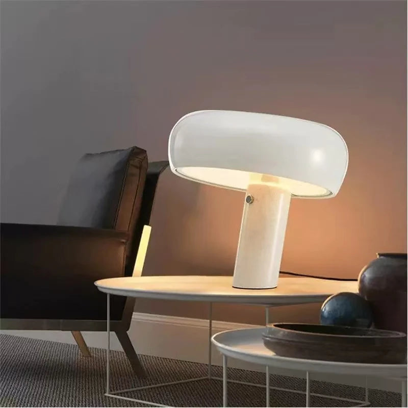 Purilite Select Italian Luxury Designer Mushroom Marble LED Desk Lamp