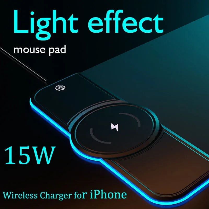 Purilite Select RGB Wireless Charging Gaming Mouse Pad with 15W Fast Charging