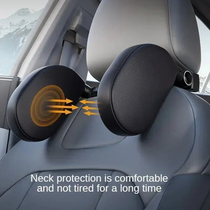 Purilite Select Adjustable Memory Foam Car Neck Pillow with Retractable Head Support for Travel Comfort