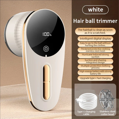 Purilite Select Smart Rechargeable Electric Fabric Shaver with Digital Display, Lint and Pilling Remover for Home Clothes Care