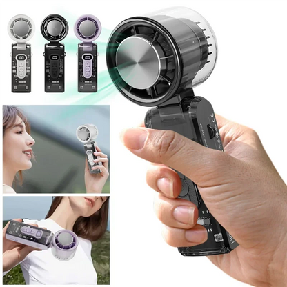 Purilite Select High-Speed Folding Refrigeration Fan – Digital Display Mini Portable USB Charging Fan