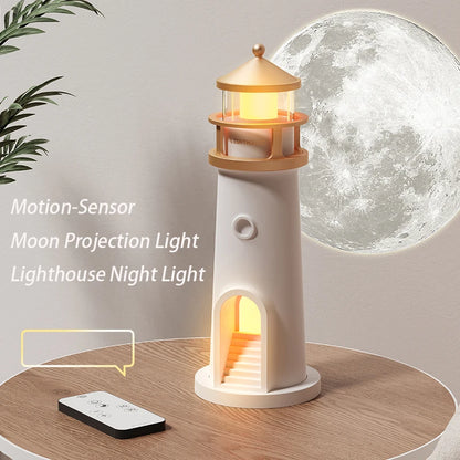 Purilite Select Moon Projection Lighthouse Lamp | Motion Sensor Night Light | Remote Control Ambient Lamp | Bluetooth Music Light