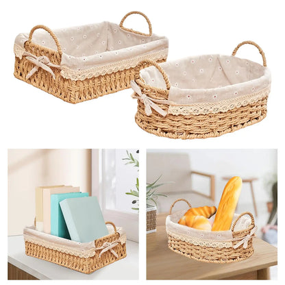 Purilite Select Handwoven Woven Storage Basket with Handles