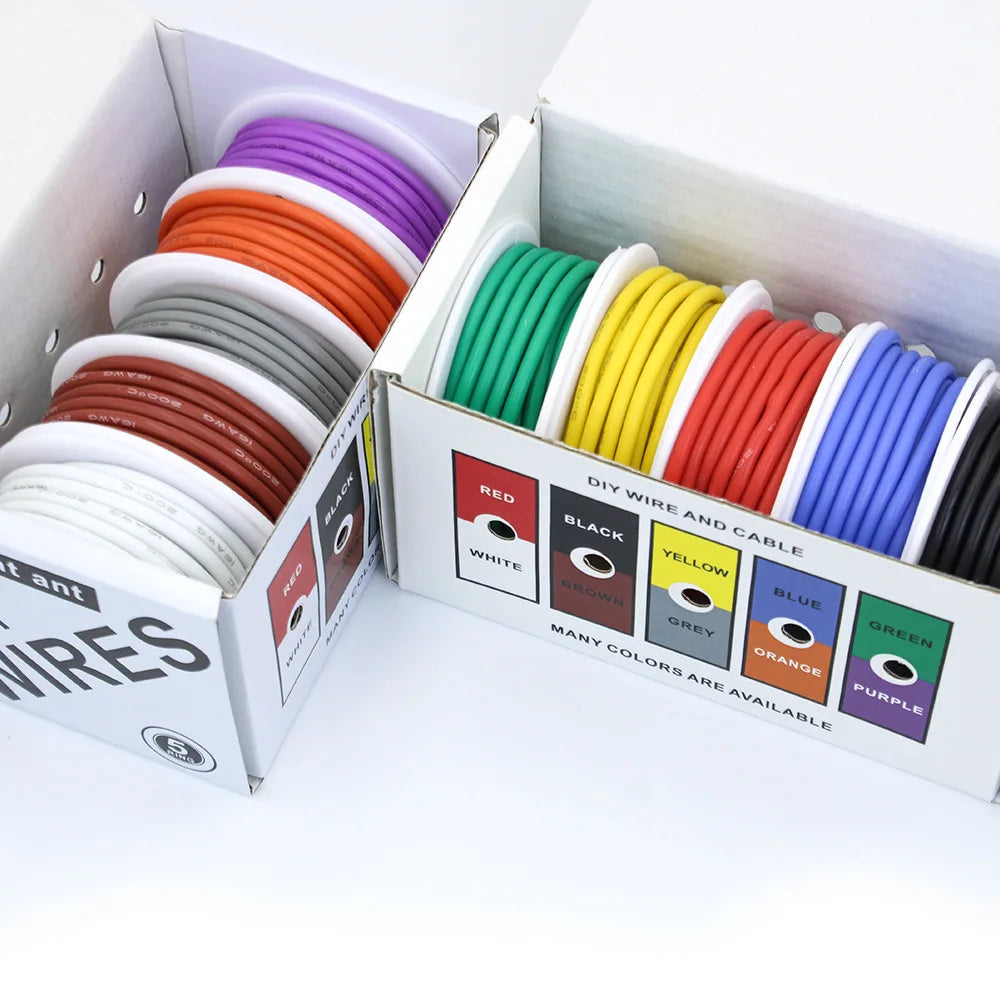 Purilite Select Silicone Tinned Copper Wire Kit 16AWG 17AWG 18AWG 20AWG 22AWG 24AWG 26AWG 28AWG 30AWG Flexible Electrical Hook-Up Wire