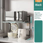 Purilite Select Table Top Multi-Layer Microwave Oven Storage Rack | Retractable Adjustable Kitchen Organizer | Stainless Steel Partition Rack