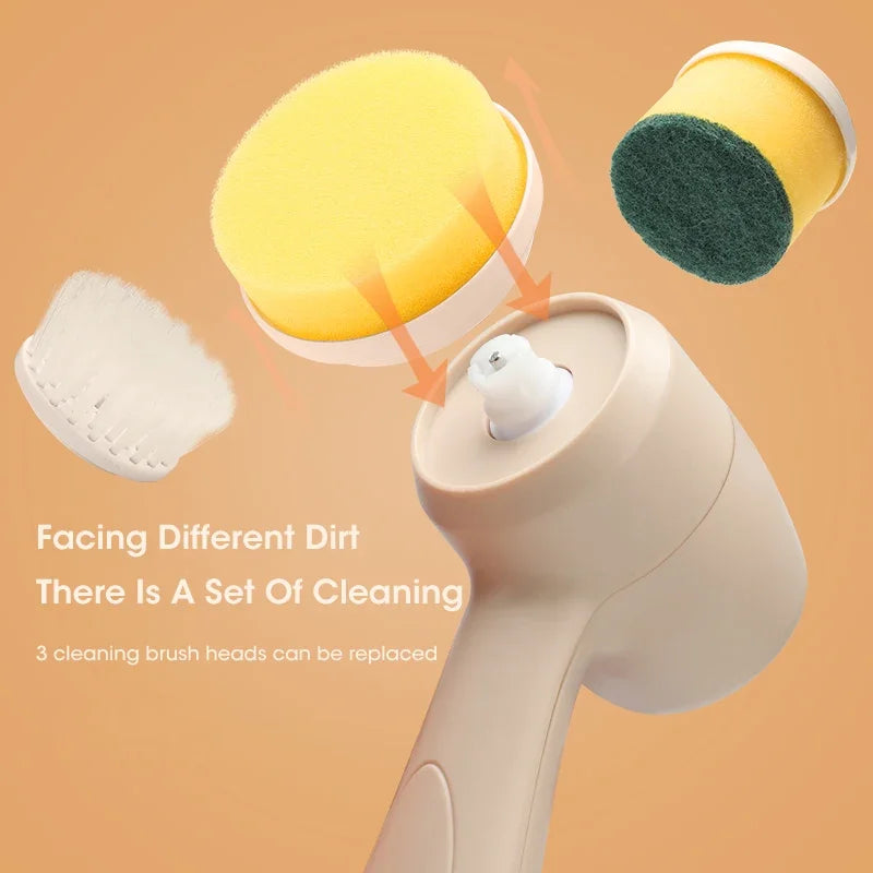 Purilite Select Mini Electric Cleaning Brush USB Wireless | Multi-Functional Kitchen & Bathroom Spin Scrubber | Waterproof Handheld Cleaning Tool