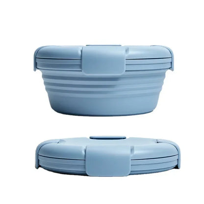 Purilite Select Silicone Folding Lunch Box Set of 3 Portable Collapsible Bowls 1100ml Leak-Resistant Food Storage Containers with Lids