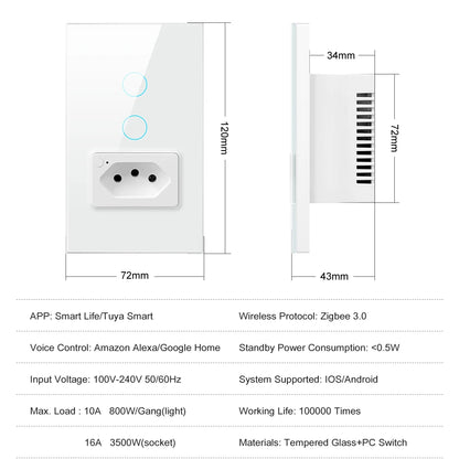 Purilite Select Smart Light Switch; 20A Wall Socket