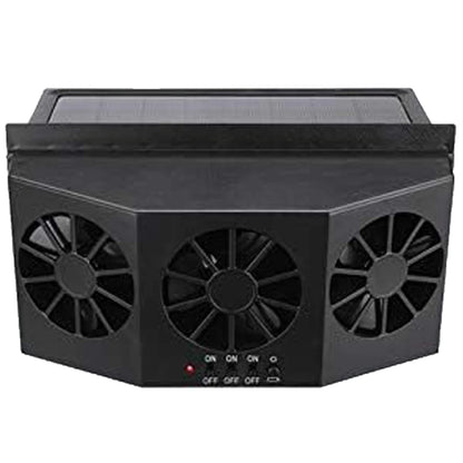 Purilite Select Solar Powered Car Exhaust Fan Triple Ventilation Window Mounted Heat Removal Fan