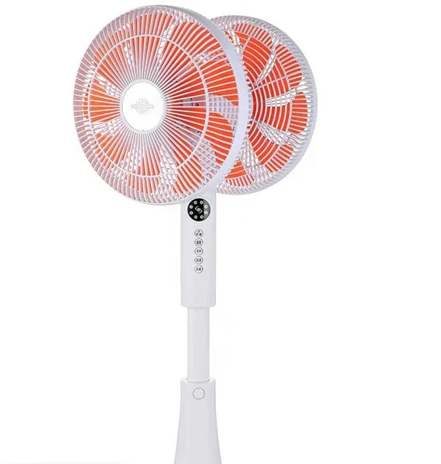 Purilite Select Double Head 360° Rotating Floor Fan | High Power Air Circulation | Remote Control Multi-Speed Cooling Fan