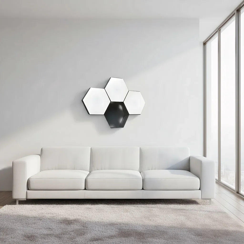 Purilite Select | Hexagon Touch LED Wall Light 6-Pack | Dimmable Night Light | Modern Wall Decor Lighting