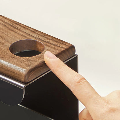 Purilite Select | Walnut Electric Toothbrush Holder | Bathroom Vanity Tooth Cup & Organizer