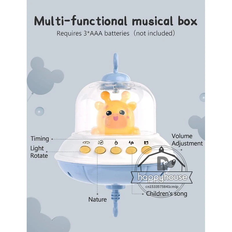Purilite Select: Musical Baby Crib Mobile with Lights & Projection Remote-Controlled Crib Toy with Soothing Music and Nightlight