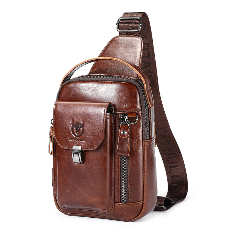 Purilite Select Mens Genuine Leather Crossbody Bag