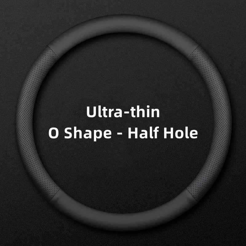 Purilite Select Ultra-Thin Universal Car Steering Wheel Cover – Breathable Faux Leather Wrap (37–38cm)