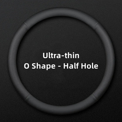 Purilite Select Ultra-Thin Universal Car Steering Wheel Cover – Breathable Faux Leather Wrap (37–38cm)