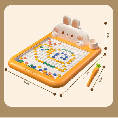Purilite Select Rabbit Magnetic Drawing Board for Kids – Montessori Magnetic Bead Doodle Toy with Pen & Cards