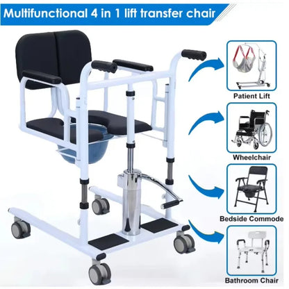 Purilite Select Portable Patient Lift Transfer Chair | Hydraulic Lift | Elderly Care | Bathroom Safety | Mobility Aid
