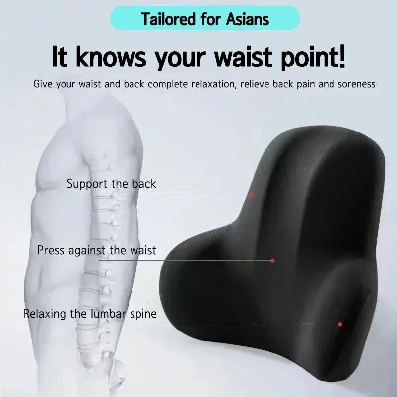 Purilite Select Memory Foam Lumbar Back Cushion | Ergonomic Support Pillow for Car, Office, Gaming Chair & Postpartum Relief