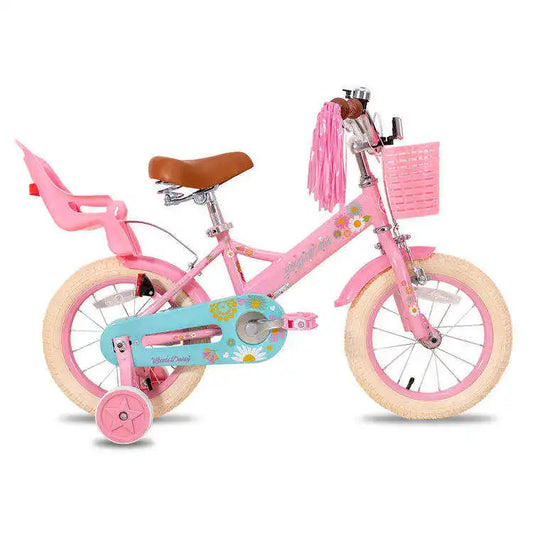 New design flower style 12" 14" 16" baby girls kids bike bicycle with doll seat for 4 5 6 7 years old