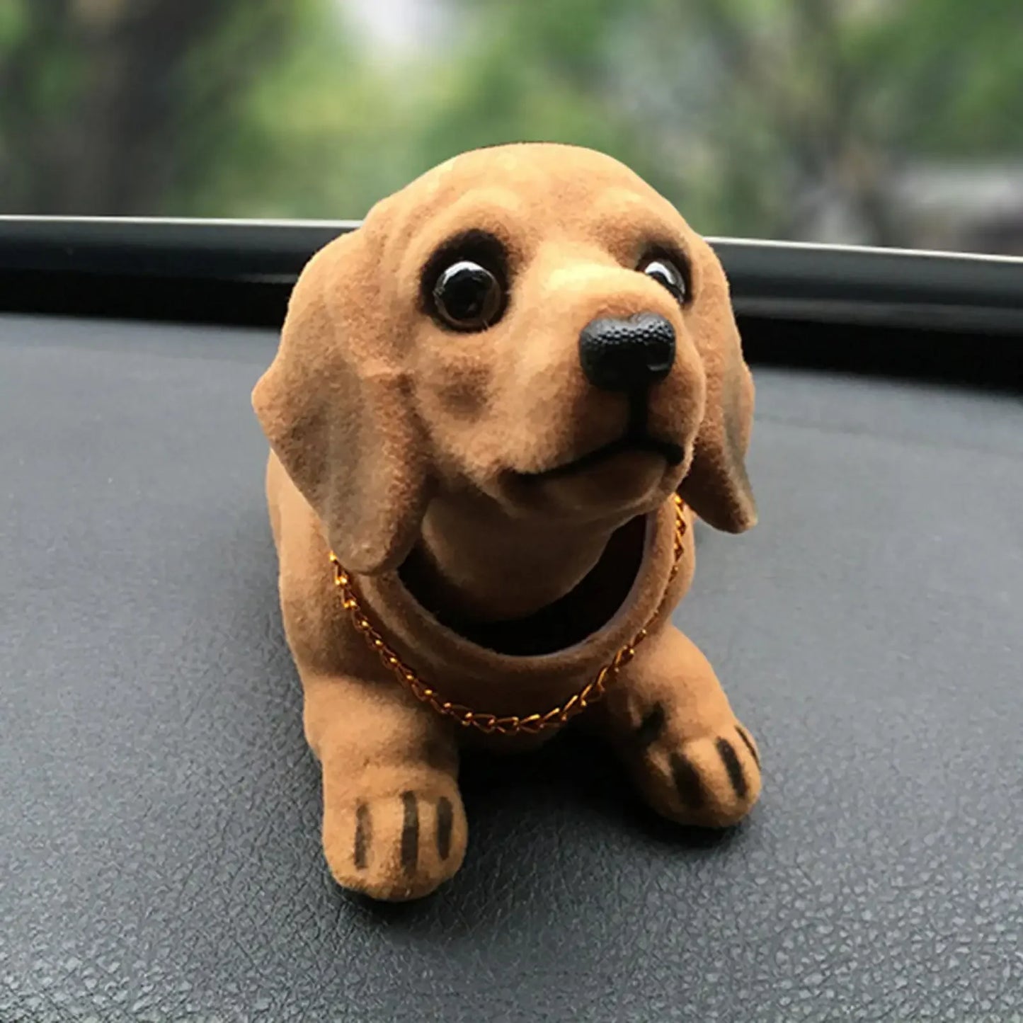 Purilite Select Bobble Head Dog Car Dashboard Ornament Resin Nodding Dog Figure for Vehicle Home and Office Decoration (Set of 2)