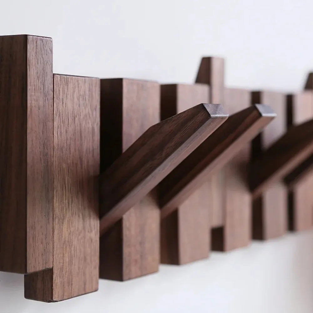 Purilite Select Creative Wall Mounted Wood Coat Rack | Piano Key Shaped 8 Hooks | Hats and Jacket Organizer | Entry Door and Home Decor