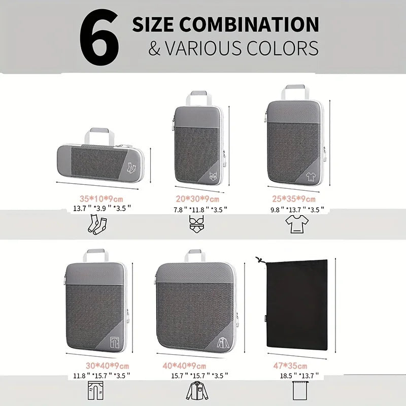 Purilite Select 6PCS Travel Packing Cubes Set