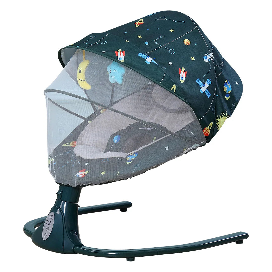 Purilite Select Electric Baby Rocking Chair | BT Infant Rocking Swing | Washable Baby Cradle Seat | Metal Frame Baby Couch | 0-18 Months