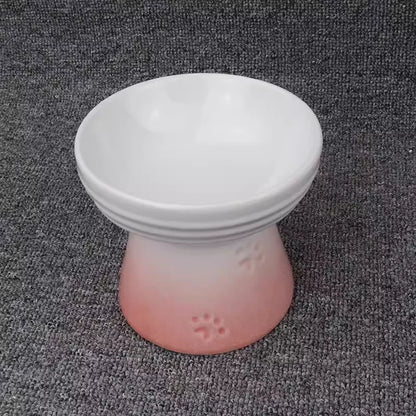 Ceramic Tall Pet Bowl – Anti-Spill Elevated Cat & Dog Food Bowl