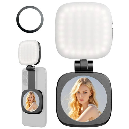 Purilite Select Magnetic Portable Selfie Light with Mirror for Video Calls & Content Creation (Set of 3)