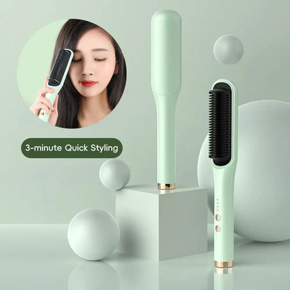 Purilite Select Electric Hot Comb Multifunctional Straight Hair Straightener Straightening Brush Comb Negative Ion Anti-Scalding Styling Tool