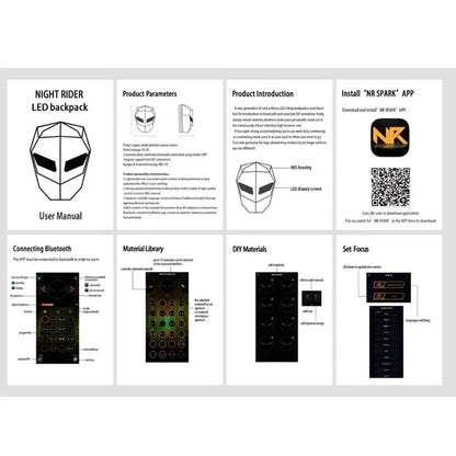 Purilite Select LED Motorcycle Backpack | Waterproof Helmet Bag | Hard Shell Riding Bag | Custom Light Display | Travel Laptop Backpack