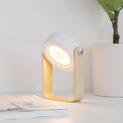 Purilite Select Telescopic Folding LED Touch Night Lamp with Wooden Handle Portable Rechargeable Table Lantern