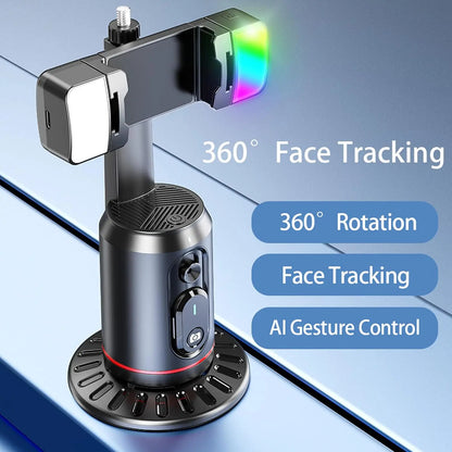 Purilite Select 360° Auto Tracking Phone Gimbal Stabilizer with Remote – Smart Face Tracking Desktop Monopod for Vlogging, Live Streaming & Video Recording